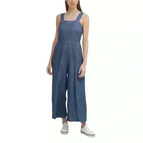 Tommy Hilfiger Pants - Tommy Jeans Women's Sleeveless Jumpsuit with Zipper, Pockets, Wide Leg, Size XS